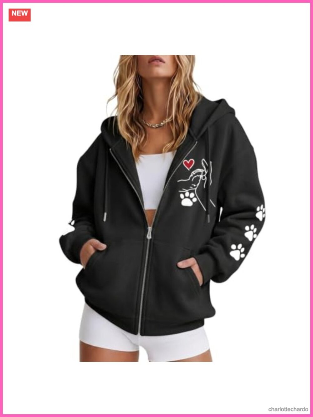 Dog Mom Zip Up Hoodie Cute Paw Print Sweatshirt for Pet Lovers